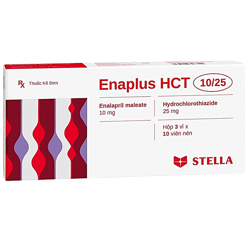 Enaplus HCT 10/25 điều trị tăng huyết áp nhẹ đến vừa (3 vỉ x 10 viên) - 